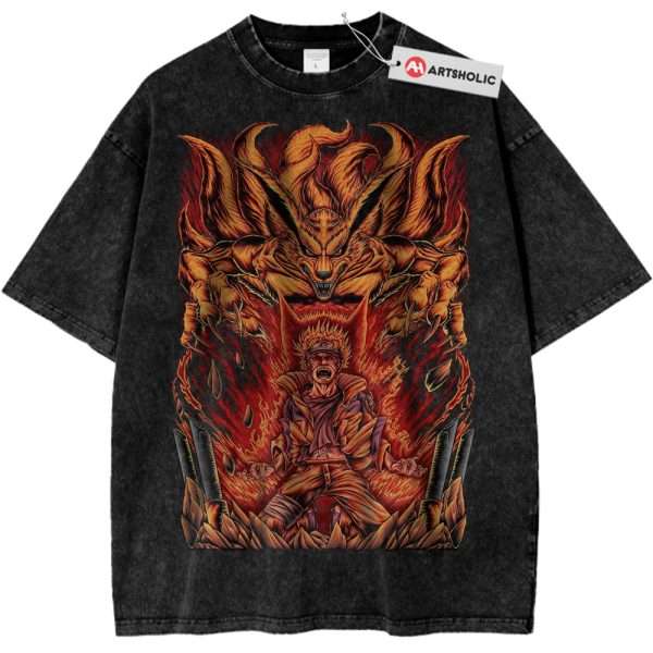 Kurama vs Naruto Uzumaki Shirt, Anime Shirt, Vintage T-Shirt