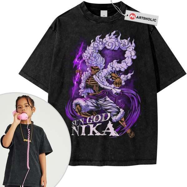 Sun God Nika - Monkey D Luffy Shirt For Kids, One Piece Shirt For Kids, Anime Shirt For Kids, Vintage T-Shirt For Kids
