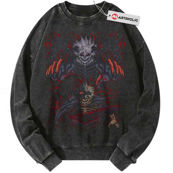 Skeleton Asta Sweatshirt, Black Clover Sweatshirt, Anime Sweatshirt, Vintage Sweatshirt