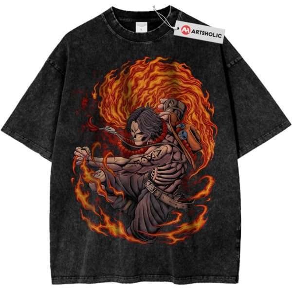 Skeleton Portgas D Ace Shirt, One Piece Shirt, Anime Shirt, Vintage Tee