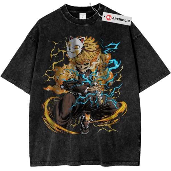 Skeleton Zenitsu Agatsuma Shirt, Demon Slayer Shirt, Anime Shirt, Vintage T-Shirt