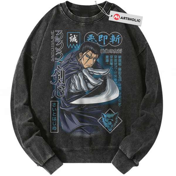 Saito Hajime Sweatshirt, Rurouni Kenshin Sweatshirt, Anime Sweatshirt, Vintage Sweatshirt