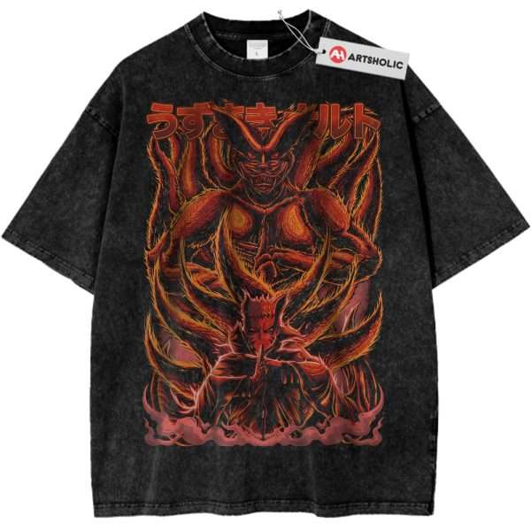 Kurama vs Naruto Uzumaki Shirt, Anime Shirt, Vintage T-Shirt