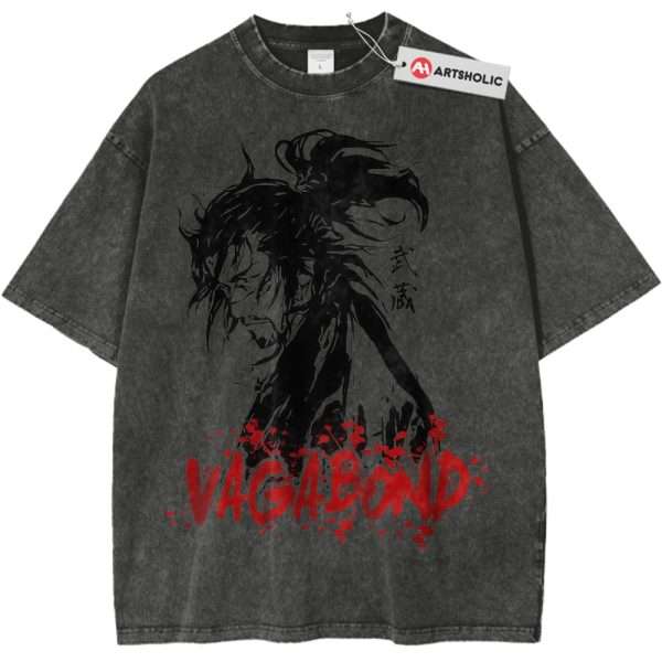 Musashi Miyamoto Shirt, Vagabond Shirt, Anime Shirt, Vintage T-Shirt - Pirate Gray, S