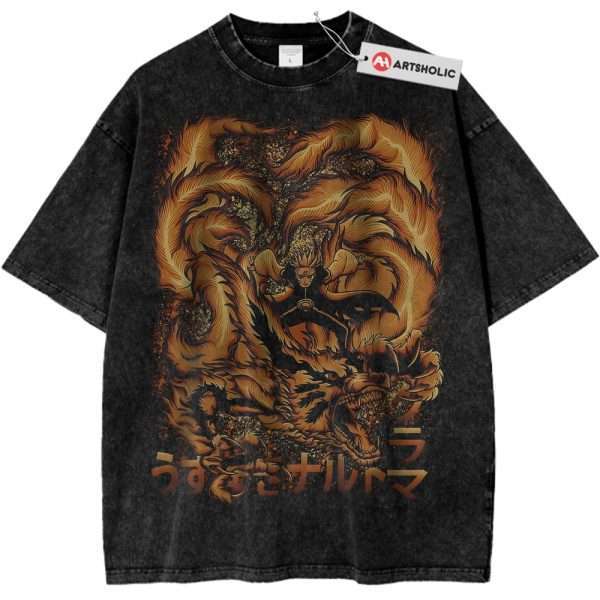 Kurama vs Naruto Uzumaki Shirt, Anime Shirt, Vintage T-Shirt