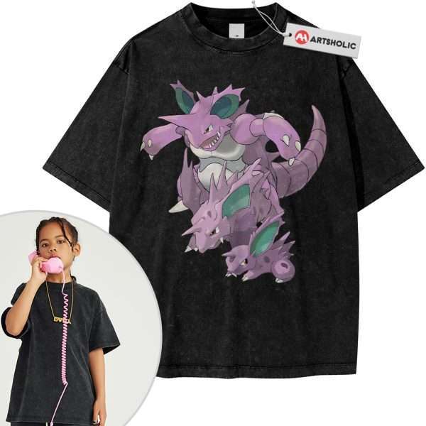 Nidoran vs Nidoking Shirt For Kids, Pokemon Shirt For Kids, PKM Shirt For Kids, Anime Shirt For Kids, Vintage Tee For Kids