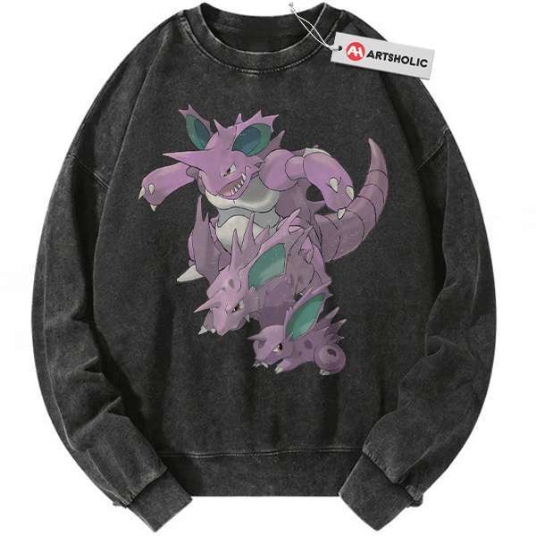 Nidoran vs Nidoking Sweatshirt, Pokemon Sweatshirt, PKM Sweatshirt, Anime Sweatshirt, Vintage Sweatshirt