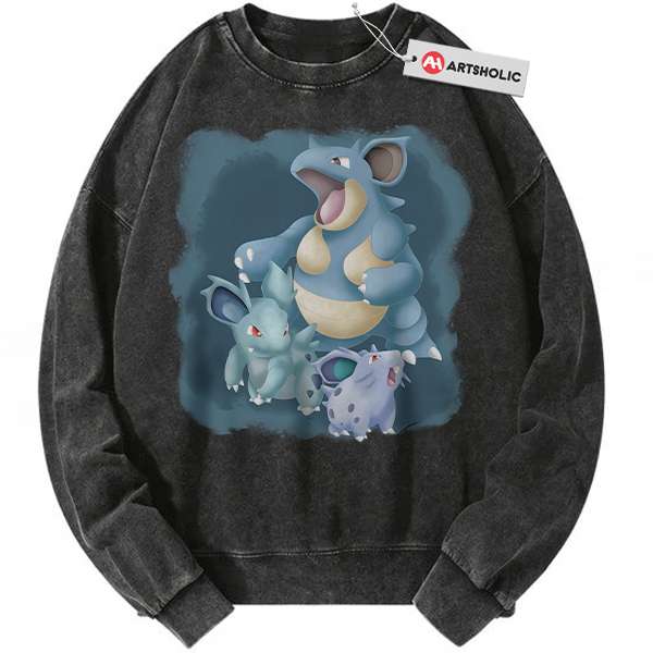 Nidoran Nidorina vs Nidoqueen Sweatshirt, Pokemon Sweatshirt, PKM Sweatshirt, Anime Sweatshirt, Vintage Sweatshirt