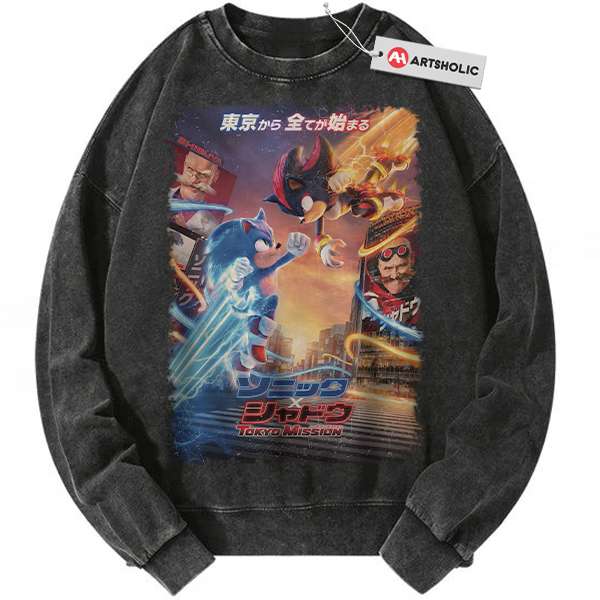 Shadow vs Sonic the Hedgehog Sweatshirt, Animated Sweatshirt, Vintage Sweatshirt