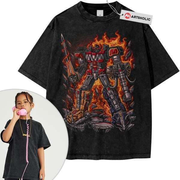 Zords Shirt For Kids, Mighty Morphin Power Rangers Shirt For Kids, Shirt For Kids, Animated Shirt For Kids, Vintage T-Shirt For Kids