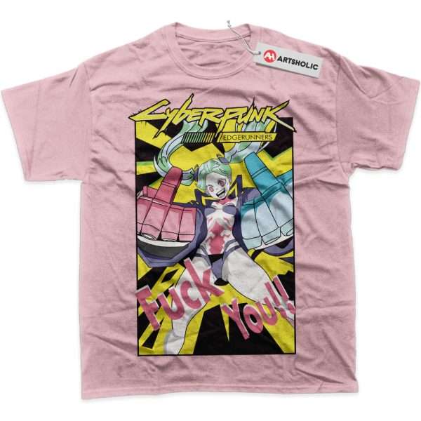 Rebecca Shirt, Cyberpunk: Edgerunners Shirt, Game Shirt, Graphic T-Shirt - Pink, 3XL