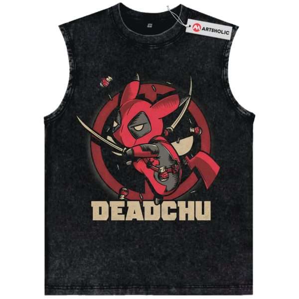 Deadpool x Pikachu Tank Top, Pokemon Tank Top, PKM Tank Top, Anime Tank Top, Vintage Tank Top