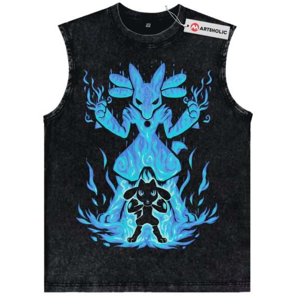 Lucario Tank Top, Riolu Tank Top, Pokemon Tank Top, PKM Tank Top, Anime Tank Top, Vintage Tank Top