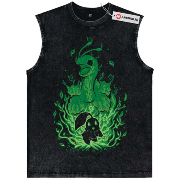 Chikorita Tank Top, Meganium Tank Top, Pokemon Tank Top, PKM Tank Top, Anime Tank Top, Vintage Tank Top