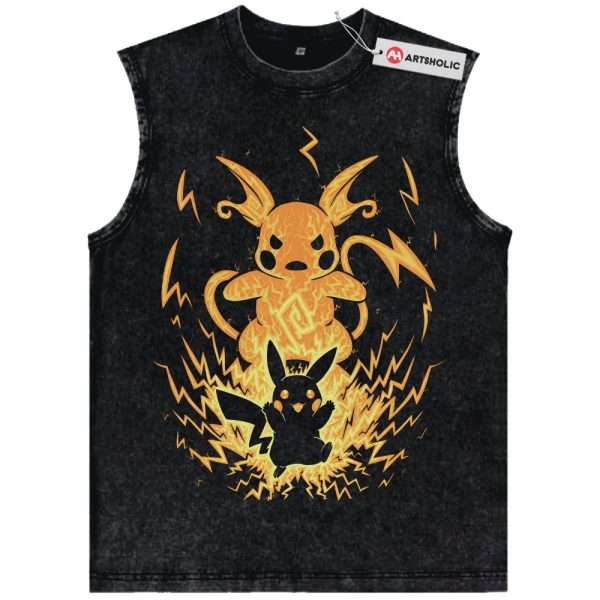 Pikachu Tank Top, Raichu Tank Top, Pokemon Tank Top, PKM Tank Top, Anime Tank Top, Vintage Tank Top