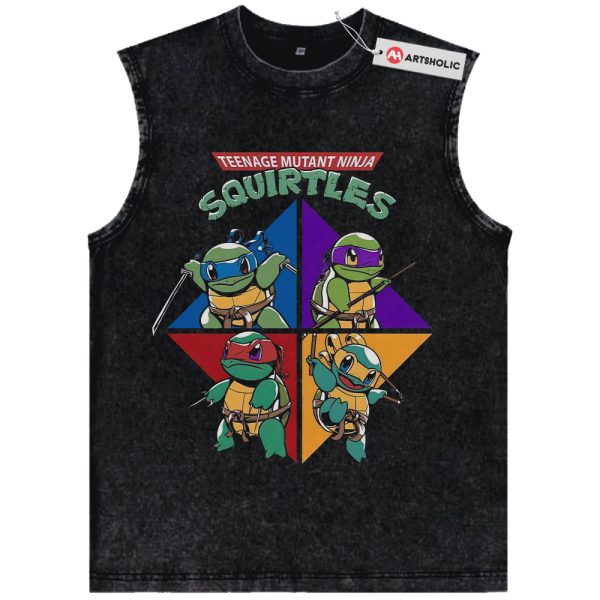 TMNT x Squirtle Tank Top, Pokemon Tank Top, PKM Tank Top, Anime Tank Top, Vintage Tank Top