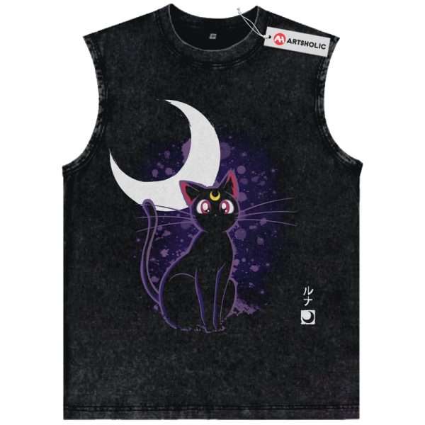 Luna Cat Tank Top, Sailor Moon Tank Top, Anime Tank Top, Vintage Tank Top