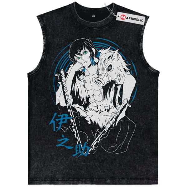 Inosuke Hashibira Tank Top, Demon Slayer Tank Top, Anime Tank Top, Vintage Tank Top