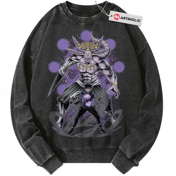 Megumi Fushiguro vs Mahoraga Sweatshirt, Jujutsu Kaisen Sweatshirt, Anime Sweatshirt, Vintage Sweatshirt