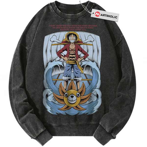 Monkey D Luffy Sweatshirt, One Piece Sweatshirt, Anime Sweatshirt, Vintage Sweater
