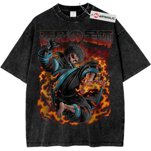 Skull Shinra Kusakabe Shirt, Fire Force Shirt, Anime Shirt, Vintage T-Shirt