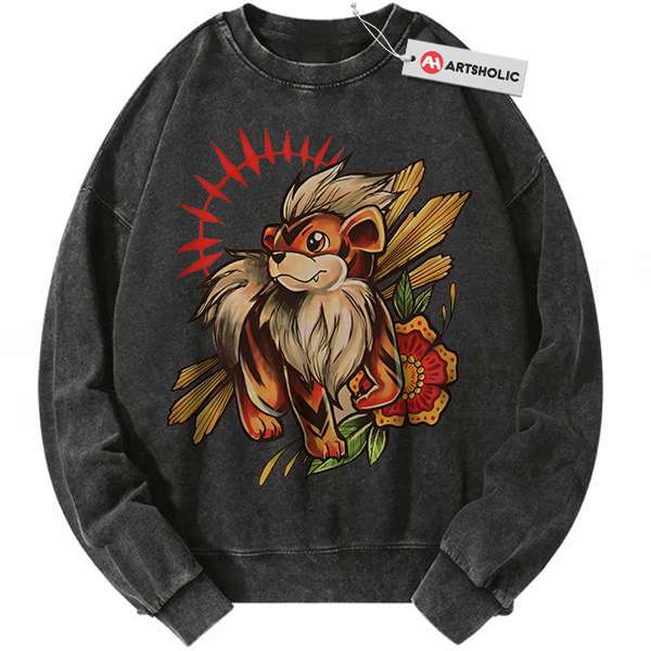 Growlithe Sweatshirt, Pokemon Sweatshirt, PKM Sweatshirt, Anime Sweatshirt, Vintage Sweatshirt