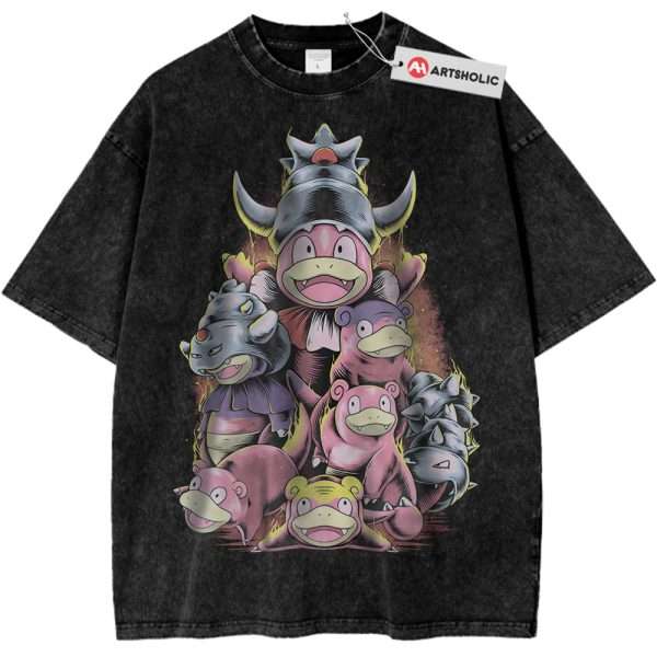 Slowpoke Shirt, Slowbro Shirt, Slowking Shirt, Pokemon Shirt, PKM Shirt, Anime Shirt, Vintage T-Shirt - Black, L
