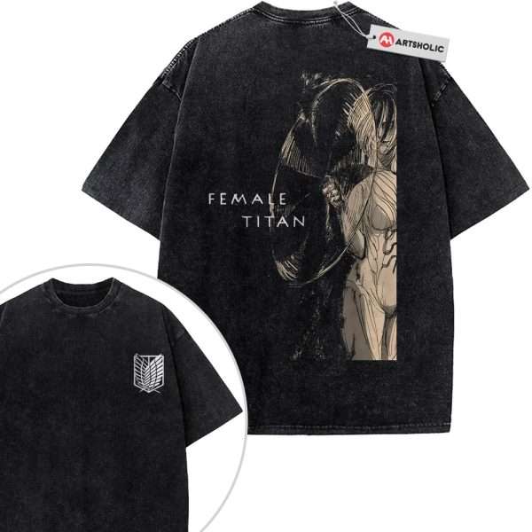 Annie Leonhart Shirt, Female Titan Shirt, Attack On Titan Shirt, AOT Shirt, Anime Shirt, Vintage Tee 2-Sided