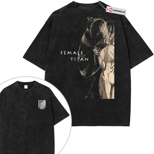 Annie Leonhart Shirt, Female Titan Shirt, Attack On Titan Shirt, AOT Shirt, Anime Shirt, Vintage Tee 2-Sided