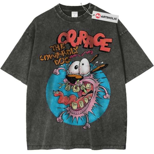 Courage the Cowardly Dog Shirt, Animated Shirt, Vintage Tee - Pirate Gray, M