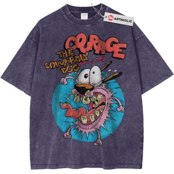 Courage the Cowardly Dog Shirt, Animated Shirt, Vintage Tee - Purple Haze, L
