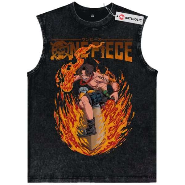 Portgas D Ace Tank Top, One Piece Tank Top, Anime Tank Top, Vintage Tank Top