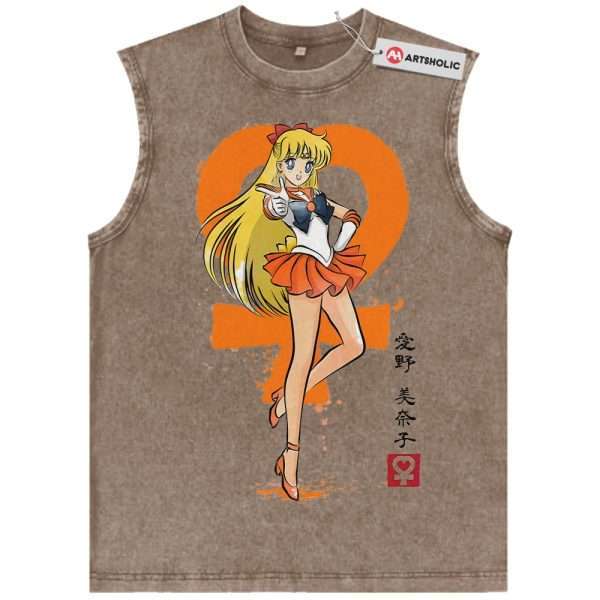 Sailor Venus Tank Top, Sailor Moon Tank Top, Anime Tank Top, Vintage Tank Top - Brown, S
