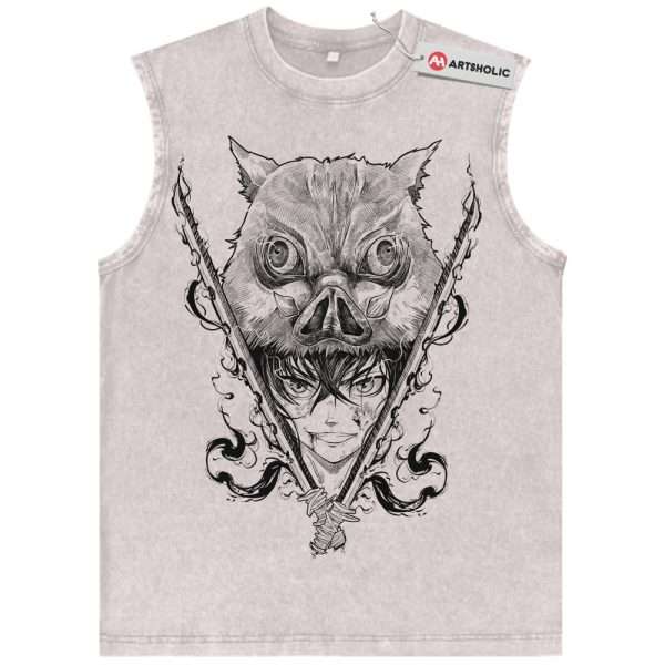 Inosuke Hashibira Tank Top, Demon Slayer Tank Top, Anime Tank Top, Vintage Tank Top