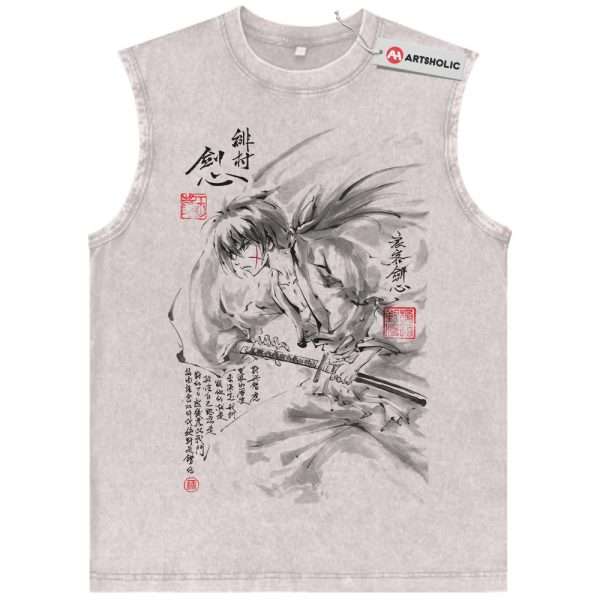 Himura Kenshin Tank Top, Rurouni Kenshin Tank Top, Anime Tank Top, Vintage Tank Top