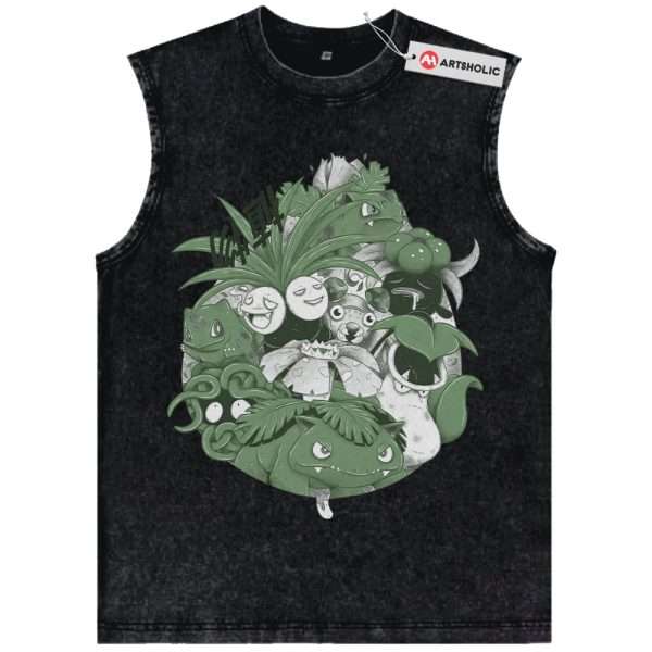 Grass Class Pokemon Tank Top, PKM Tank Top, Anime Tank Top, Vintage Tank Top