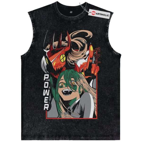 Power Tank Top, Chainsaw Man Tank Top, Anime Tank Top, Vintage Tank Top