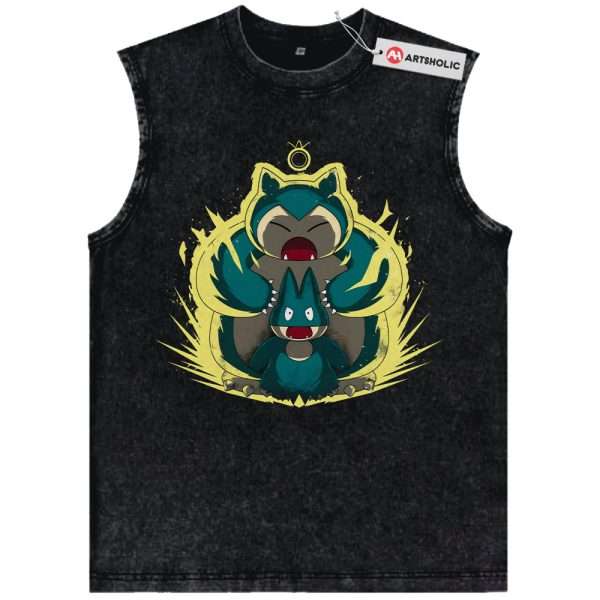 Munchlax vs Snorlax Tank Top, Pokemon Tank Top, PKM Tank Top, Anime Tank Top, Vintage Tank Top