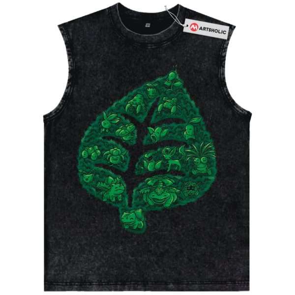 Grass-Type Pokemon Tank Top, PKM Tank Top, Anime Tank Top, Vintage Tank Top