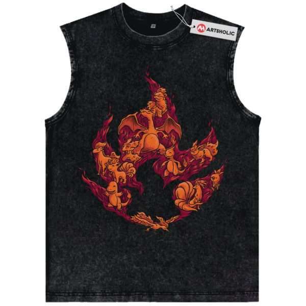 Fire-Type Pokemon Tank Top, PKM Tank Top, Anime Tank Top, Vintage Tank Top