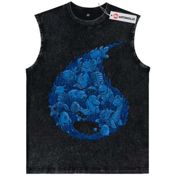 Water-Type Pokemon Tank Top, PKM Tank Top, Anime Tank Top, Vintage Tank Top