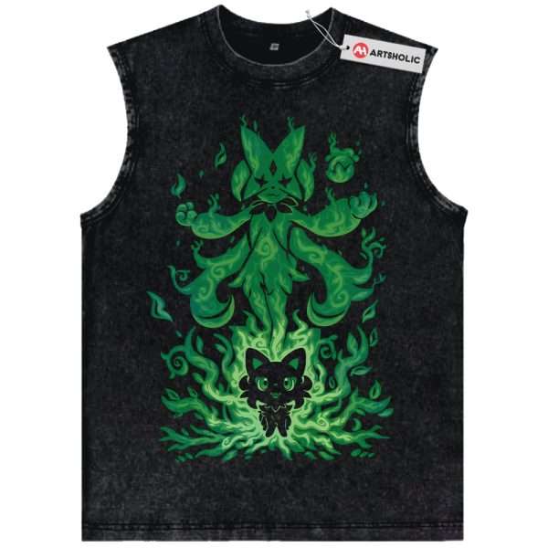 Sprigatito vs Meowscarada Tank Top, Pokemon Tank Top, PKM Tank Top, Anime Tank Top, Vintage Tank Top