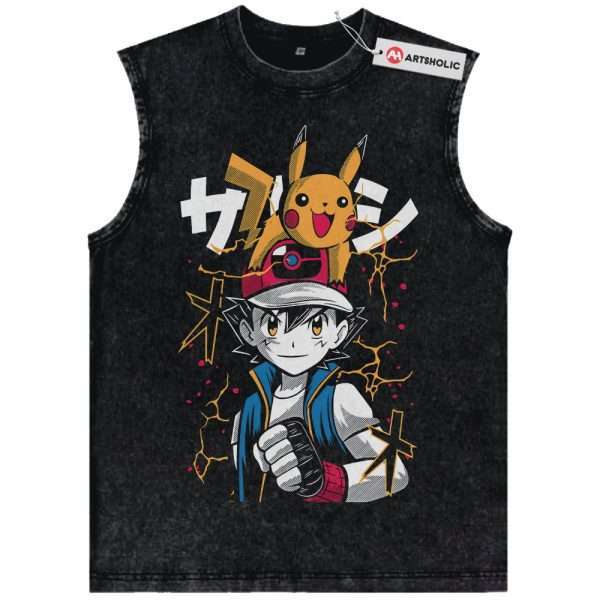 Pikachu vs Ash Ketchum Tank Top, Pokemon Tank Top, PKM Tank Top, Anime Tank Top, Vintage Tank Top