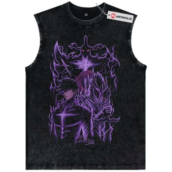Sung Jinwoo Tank Top, Solo Leveling Tank Top, Anime Tank Top, Vintage Tank Top