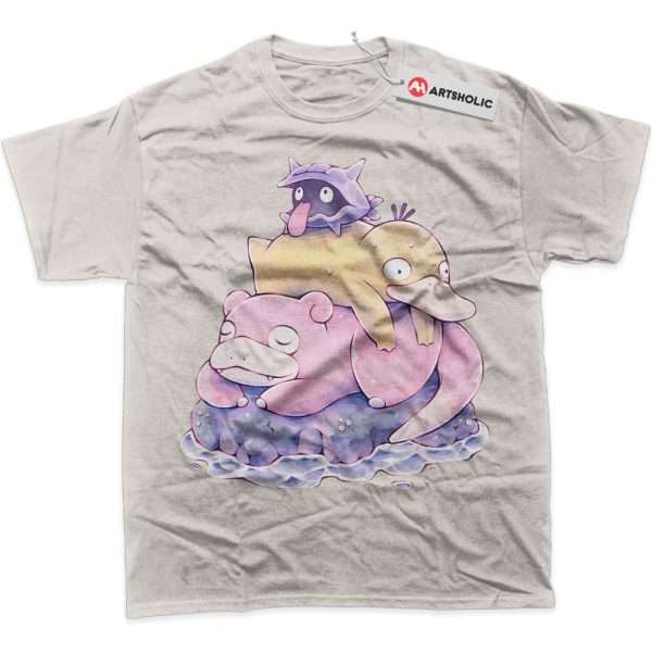 Psyduck Shirt, Slowpoke Shirt, Shellder Shirt, Pokemon Shirt, Anime Shirt, Graphic T-Shirt - Sand, L