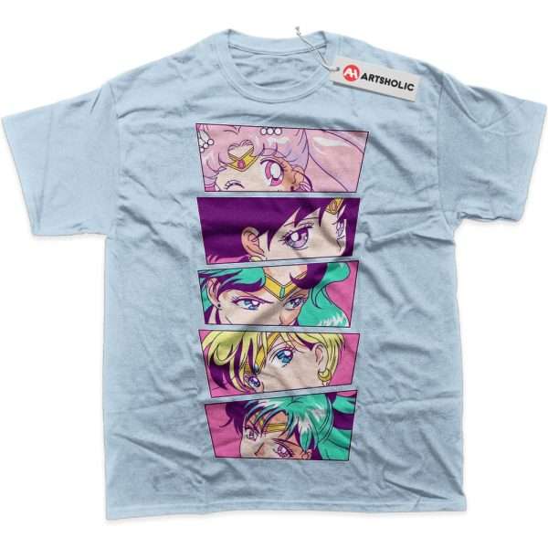 Sailor Moon Shirt, Anime Shirt, Graphic T-Shirt - Light Blue, 2XL