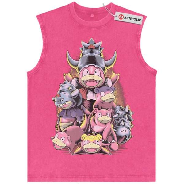 Slowpoke Tank Top, Slowbro Tank Top, Slowking Tank Top, Pokemon Tank Top, PKM Tank Top, Anime Tank Top, Vintage Tank Top