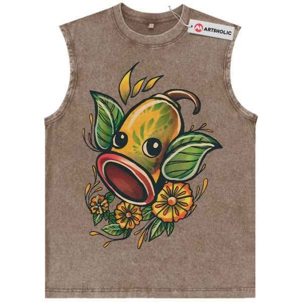 Weepinbell Tank Top, Pokemon Tank Top, PKM Tank Top, Anime Tank Top, Vintage Tank Top - Brown, M