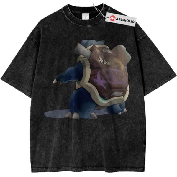Blastoise Shirt, Pokemon Shirt, PKM Shirt, Anime Shirt, Vintage T-Shirt - Black, XL