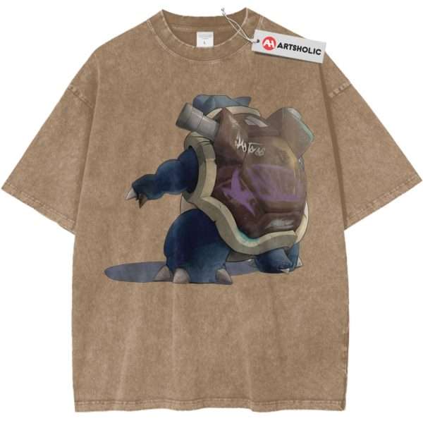 Blastoise Shirt, Pokemon Shirt, PKM Shirt, Anime Shirt, Vintage T-Shirt - Light Brown, L